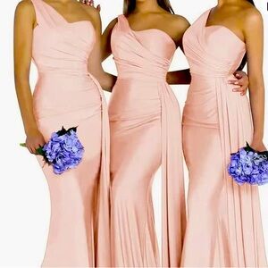 One shoulder bridesmaid gown